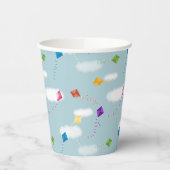 Niedliches mehrfarbiges Kites Kids-Muster Pappbecher (Links)