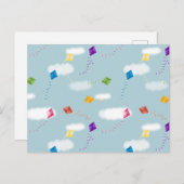 Niedliches mehrfarbiges Kites Kids-Muster Postkarte (Vorne/Hinten)