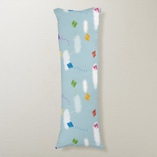 Niedliches mehrfarbiges Kites Kids-Muster Seitenschläferkissen (Vorderseite Vertikal)