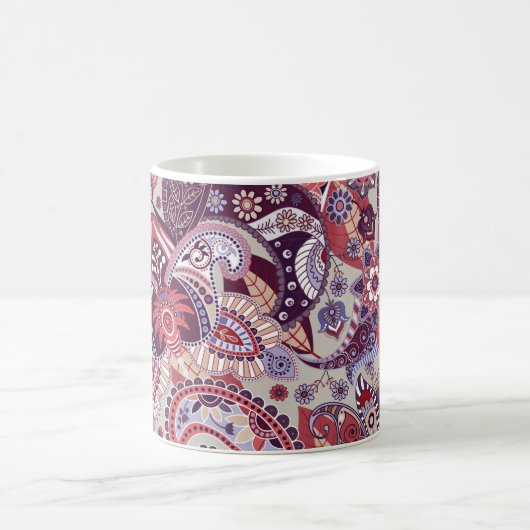 Niedliches mehrfarbiges Paisley-Blumenmuster Kaffeetasse (Mittel)