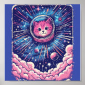 Niedliches Meowstranaut Cat Poster - Weltraumkatze (Vorne)