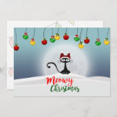 Niedliches Meowy Weihnachtsflache Feiertags-Karte Feiertagskarte (Vorne/Hinten)