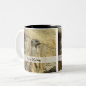 Niedliches Merkat-Foto Zweifarbige Tasse (Vorderseite Links)