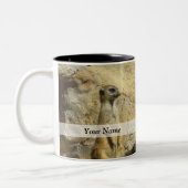 Niedliches Merkat-Foto Zweifarbige Tasse (Links)