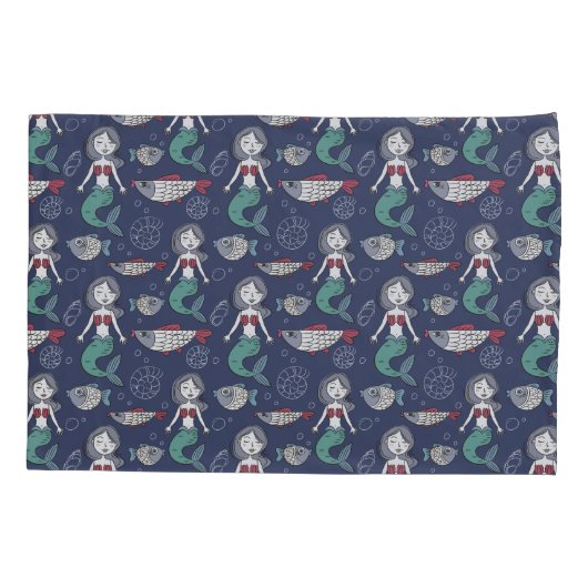 Niedliches Mermaid-Muster Kissenbezug (Rückseite)