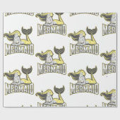 Niedliches Mermaid-Party-Gelbe Umhüllungspapier Geschenkpapier (Flach)