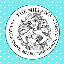 Niedliches Mermaid-Party Permastempel