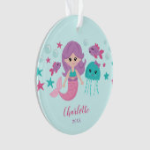 Niedliches Mermaid Personalisiert Girl Ornament (Vorderseite)