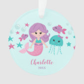Niedliches Mermaid Personalisiert Girl Ornament (Vorderseite)