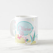 Niedliches Mermaid-Rosa- und Mini-Muster Kaffeetasse (Vorderseite Links)
