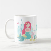 Niedliches Mermaid-Rosa- und Mini-Muster Kaffeetasse (Links)