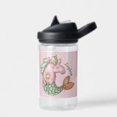 Niedliches Mermaid Unicorn mit Name Trinkflasche (Links)
