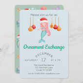 Niedliches Mermaid Weihnachtsgeschmuck Exchange-Pa Einladung (Vorne/Hinten)