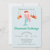 Niedliches Mermaid Weihnachtsgeschmuck Exchange-Pa Einladung (Vorderseite)