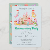 Niedliches Mermaid Weihnachtshaus Party Einladung (Vorne/Hinten)