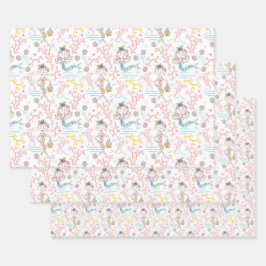 Niedliches Mermaied Craft Decoupage Scrapbook und  Geschenkpapier Set