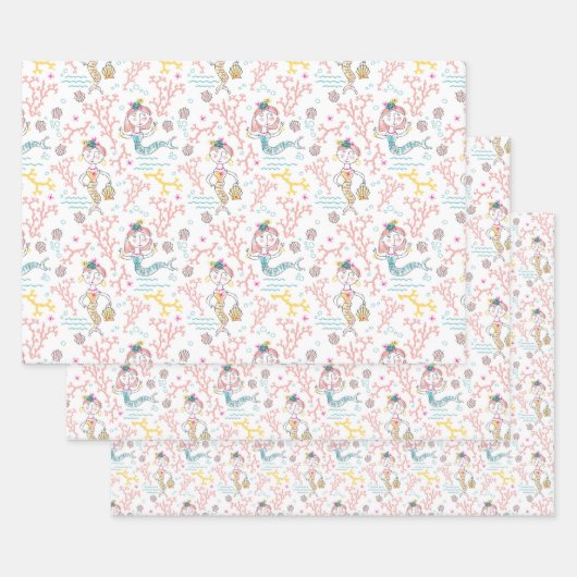 Niedliches Mermaied Craft Decoupage Scrapbook und  Geschenkpapier Set (Set)