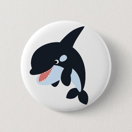 Niedliches Merry Cartoon Killer Whale Button Abzei (Vorderseite)