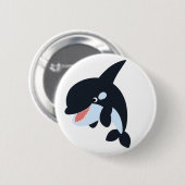 Niedliches Merry Cartoon Killer Whale Button Abzei (Vorne & Hinten)