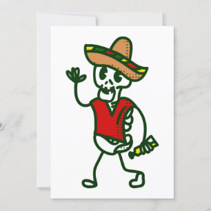 niedliches mexicanisches Cinco de mayo skelett Einladung
