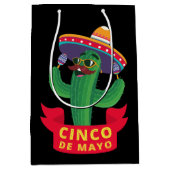 Niedliches mexikanisches Cactus Cinco De Mayo Part Mittlere Geschenktüte (Vorderseite)