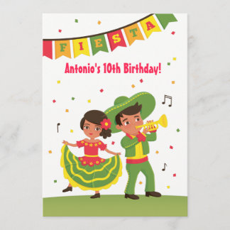 Niedliches mexikanisches Fiesta Latino Kindergebur Einladung