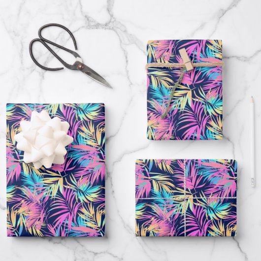 Niedliches Miami-Muster Geschenkpapier Set (Vorderseite)
