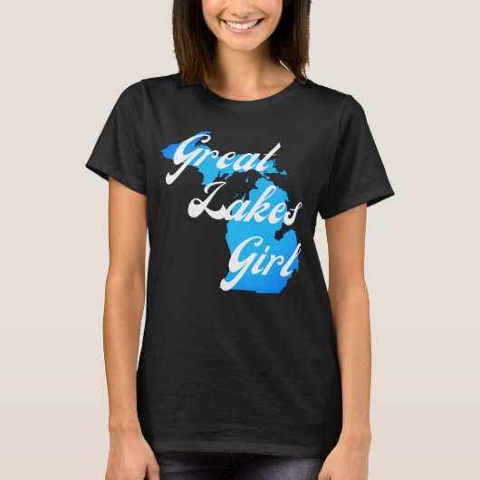 Niedliches Michigan Great Lakes Girl T-Shirt (Vorderseite)