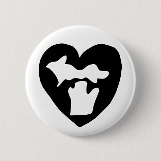 Niedliches Michigan Pride Herz Button