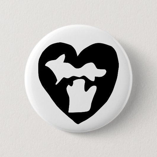 Niedliches Michigan Pride Herz Button (Vorderseite)