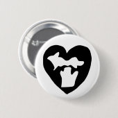 Niedliches Michigan Pride Herz Button (Vorne & Hinten)