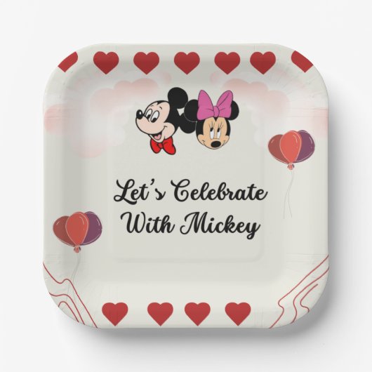 Niedliches Mickey-Thema Pappteller (Vorderseite)
