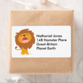 Niedliches Mighty Roaring Lion Cartoon Label (Insitu)
