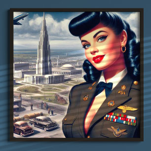 Niedliches militärisches Button Poster
