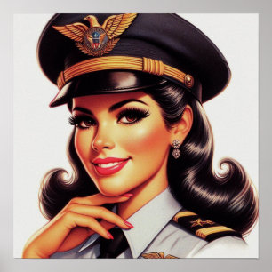 Niedliches militärisches Button Poster