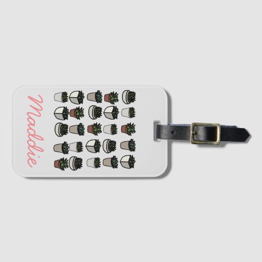 Niedliches Mini-Sukkularmuster Gepäckanhänger (Vorderseite (Horizontal))