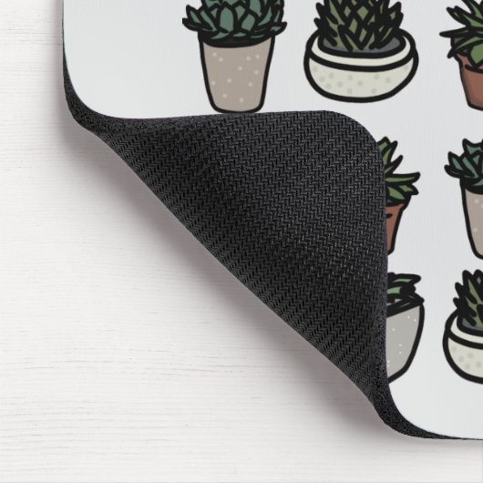 Niedliches Mini-Sukkularmuster Mousepad (Ecke)
