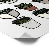 Niedliches Mini-Sukkularmuster Poster (Ecke)