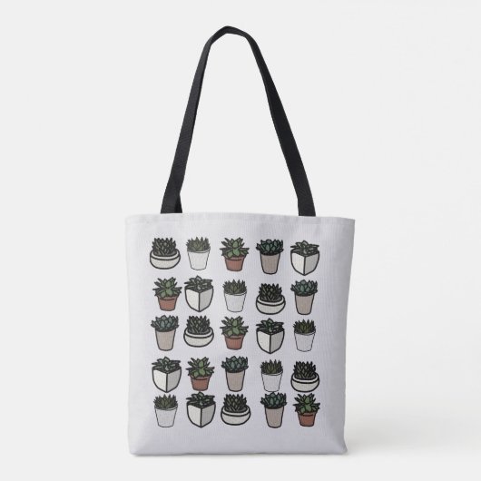 Niedliches Mini-Sukkularmuster Tasche (Rückseite)