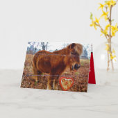Niedliches Miniatur-Pferd Karte (Gelbe Blume)