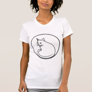 Niedliches Minimal Cat Grafisches T-Shirt für Begl