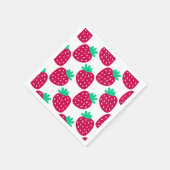 Niedliches Minimal Erdbeermuster in Rot und Grün Serviette (Ecke)
