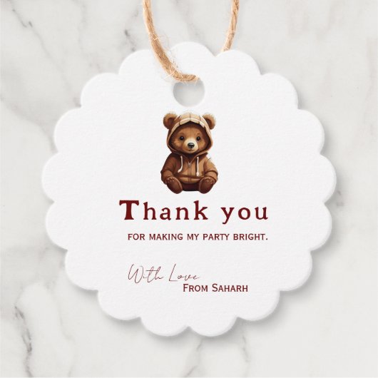 Niedliches Minimal Foto Bärenbaby Geschenkanhänger (Vorderseite)