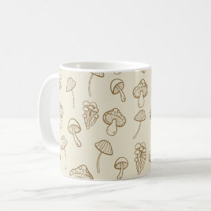 Niedliches Minimal-Mushroom-Muster Kaffeetasse