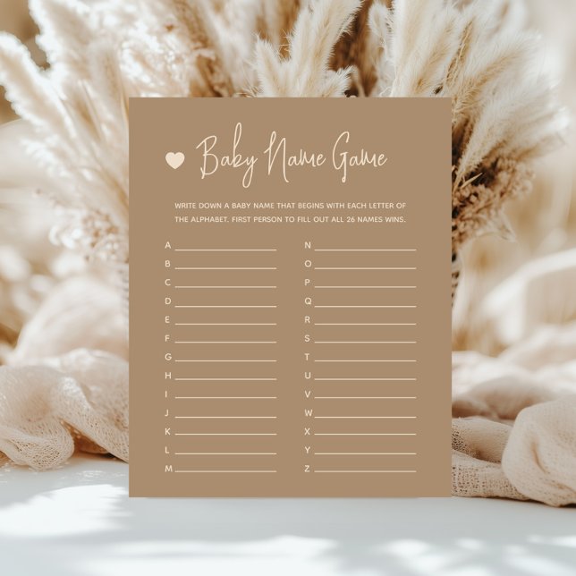 Niedliches Minimalistisches Brown Gender Reveal Ba (Von Creator hochgeladen)