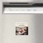 Niedliches Minimalistisches Foto des eigenen Vater Magnet (In Situ (Geschirrspüler))