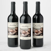 Niedliches Minimalistisches Foto des eigenen Vater Weinetikett (Flaschen)