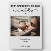 Niedliches Minimalistisches Foto des ersten Vaters Fotoplatte (Vorderseite)