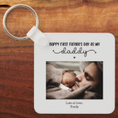 Niedliches Minimalistisches Foto des ersten Vaters Schlüsselanhänger (Vorderseite)