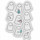 Niedliches Minimalistisches Ghost Sticker Pack - k (Vorderseite)